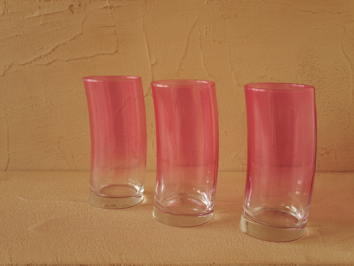 1960s Set of 6 two-tone Murano glass glasses