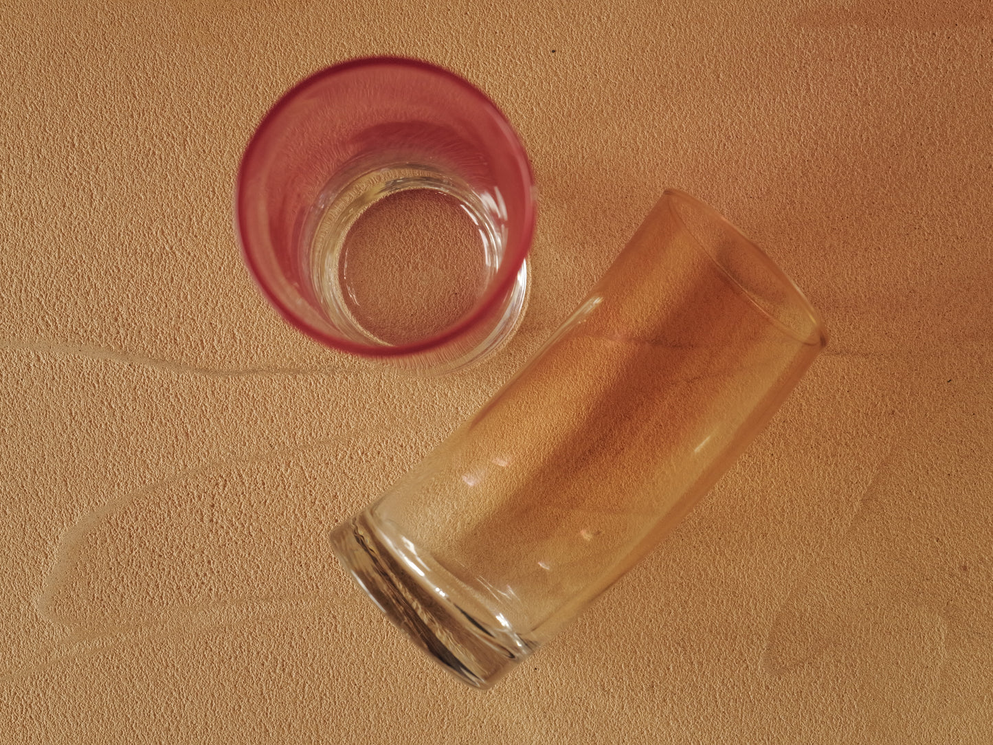 1960s Set of 6 two-tone Murano glass glasses