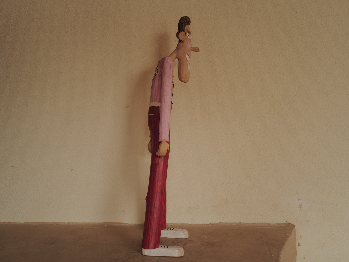 1970s Folk Art Carving Wood FigurineHand Carved Sculpture