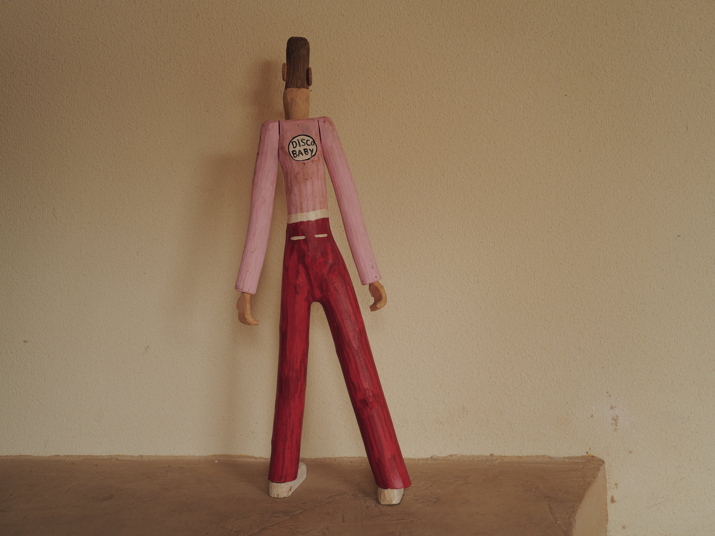1970s Folk Art Carving Wood FigurineHand Carved Sculpture