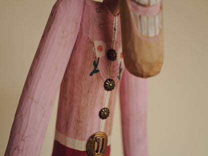 1970s Folk Art Carving Wood FigurineHand Carved Sculpture