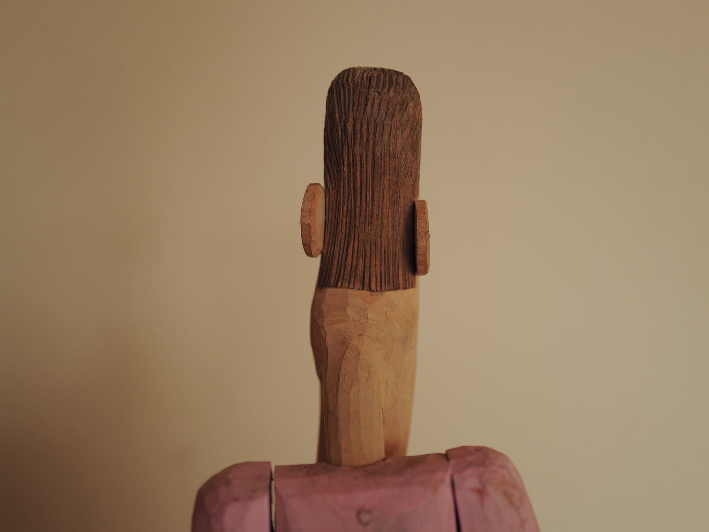 1970s Folk Art Carving Wood FigurineHand Carved Sculpture