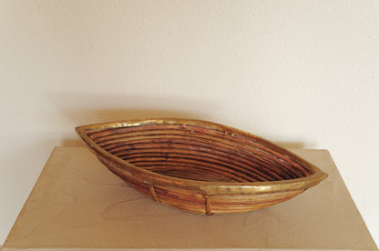 1960s  Rattan and Brass Basket Style of Gabriella Crespi, Italy ⑥