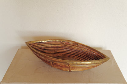 1960s  Rattan and Brass Basket Style of Gabriella Crespi, Italy ⑥