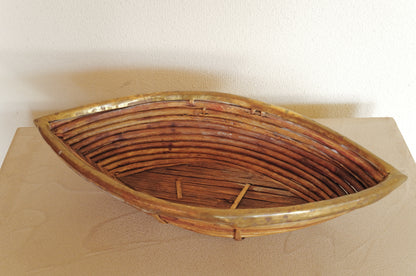 1960s  Rattan and Brass Basket Style of Gabriella Crespi, Italy ⑥