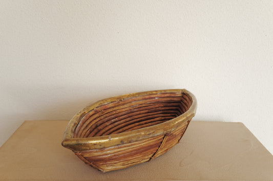 1960s  Rattan and Brass Basket Style of Gabriella Crespi, Italy ⑥