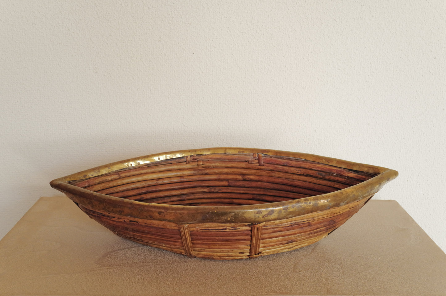 1960s  Rattan and Brass Basket Style of Gabriella Crespi, Italy ⑥