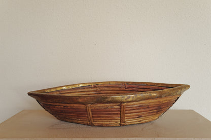 1960s  Rattan and Brass Basket Style of Gabriella Crespi, Italy ⑥