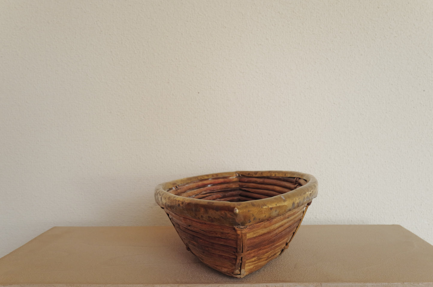 1960s  Rattan and Brass Basket Style of Gabriella Crespi, Italy ⑥