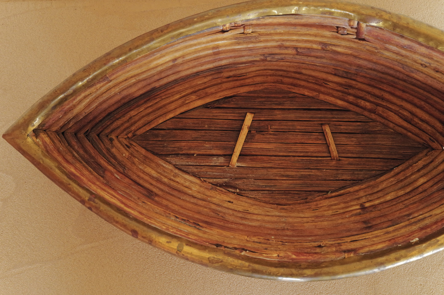 1960s  Rattan and Brass Basket Style of Gabriella Crespi, Italy ⑥