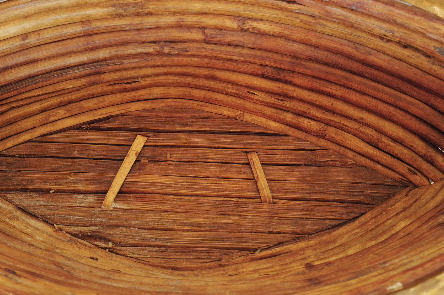 1960s  Rattan and Brass Basket Style of Gabriella Crespi, Italy ⑥