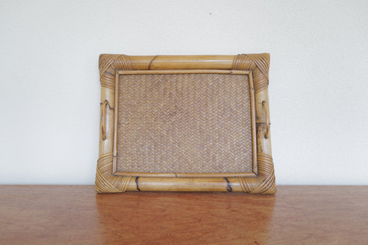 Mid Century Bamboo - Wicker Tray  1970s Italy　大