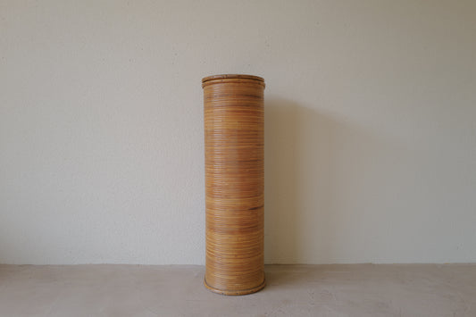1960s French Bamboo Wall Hanging Baguette Bin