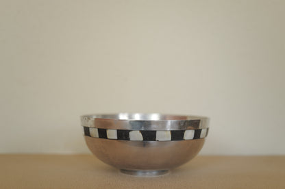 metal bowl with mother-of-pearl inlay