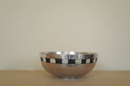 metal bowl with mother-of-pearl inlay