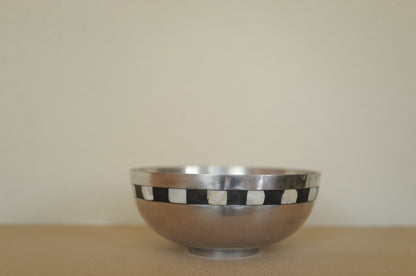 metal bowl with mother-of-pearl inlay
