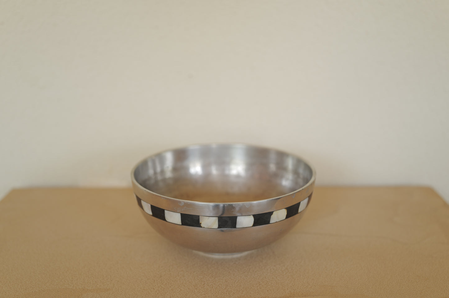 metal bowl with mother-of-pearl inlay