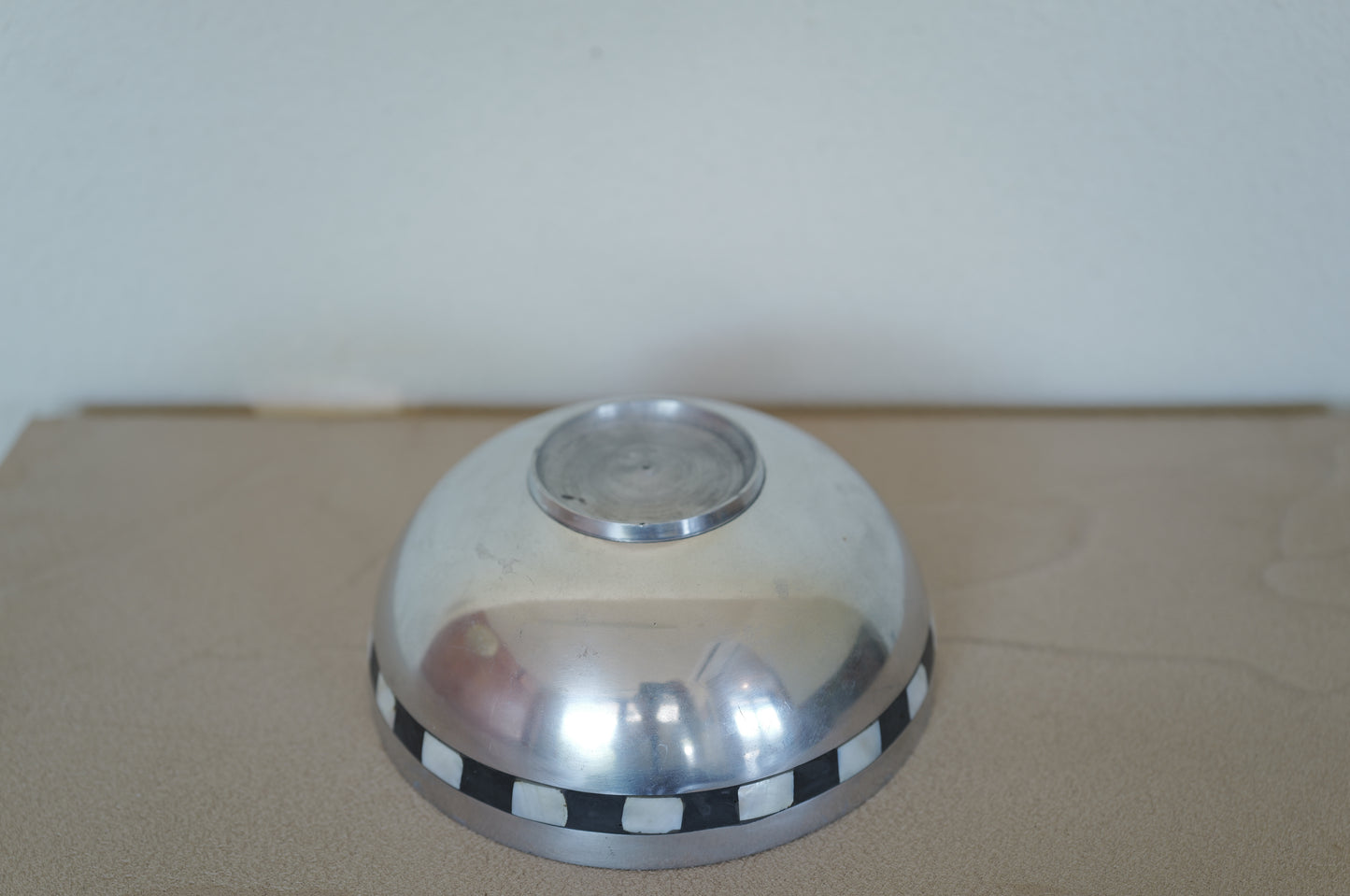 metal bowl with mother-of-pearl inlay