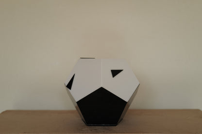1980s black white plastic table lamp