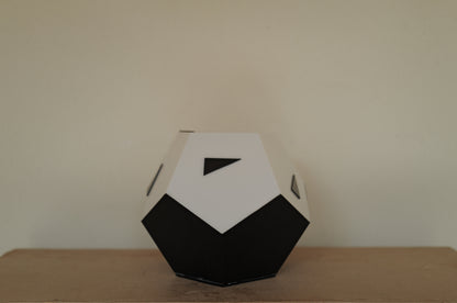 1980s black white plastic table lamp