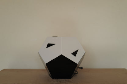 1980s black white plastic table lamp