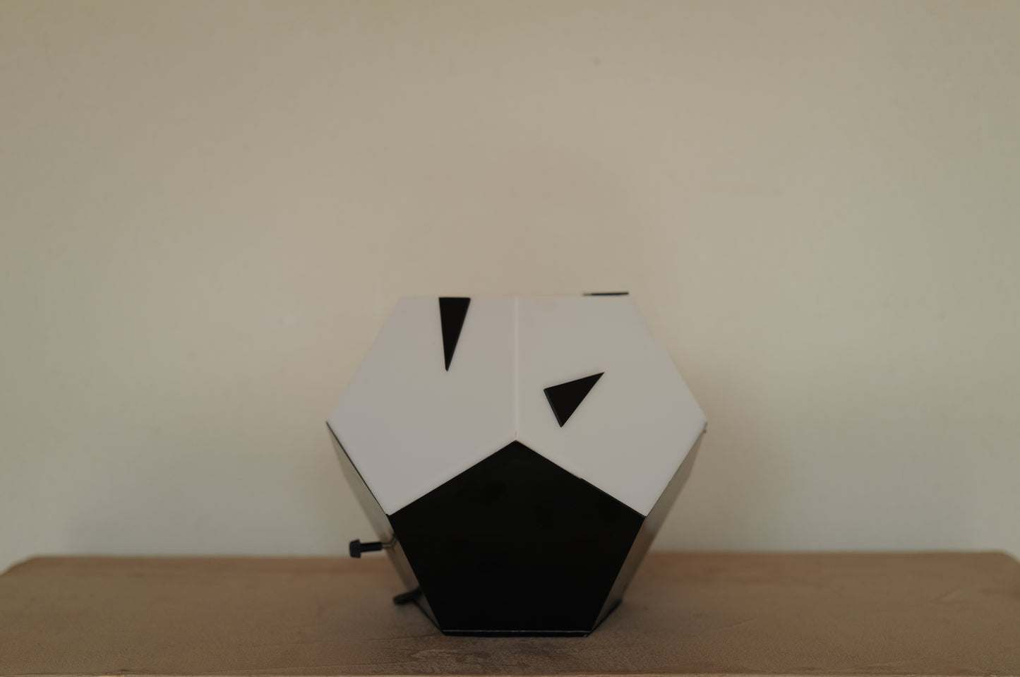 1980s black white plastic table lamp