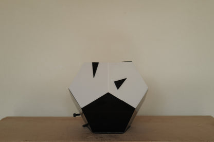 1980s black white plastic table lamp