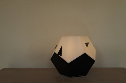 1980s black white plastic table lamp