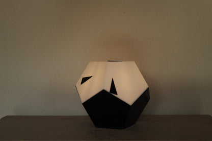 1980s black white plastic table lamp