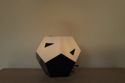 1980s black white plastic table lamp