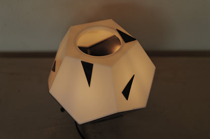 1980s black white plastic table lamp