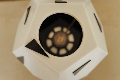 1980s black white plastic table lamp