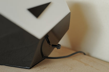 1980s black white plastic table lamp
