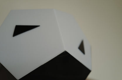 1980s black white plastic table lamp