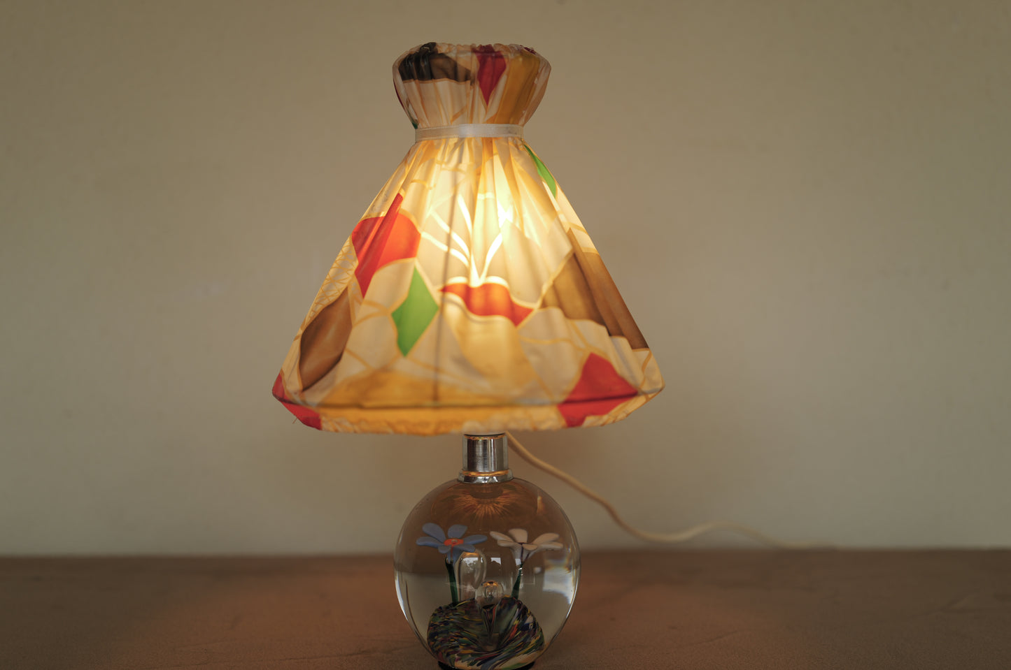 1960s glass table lamp