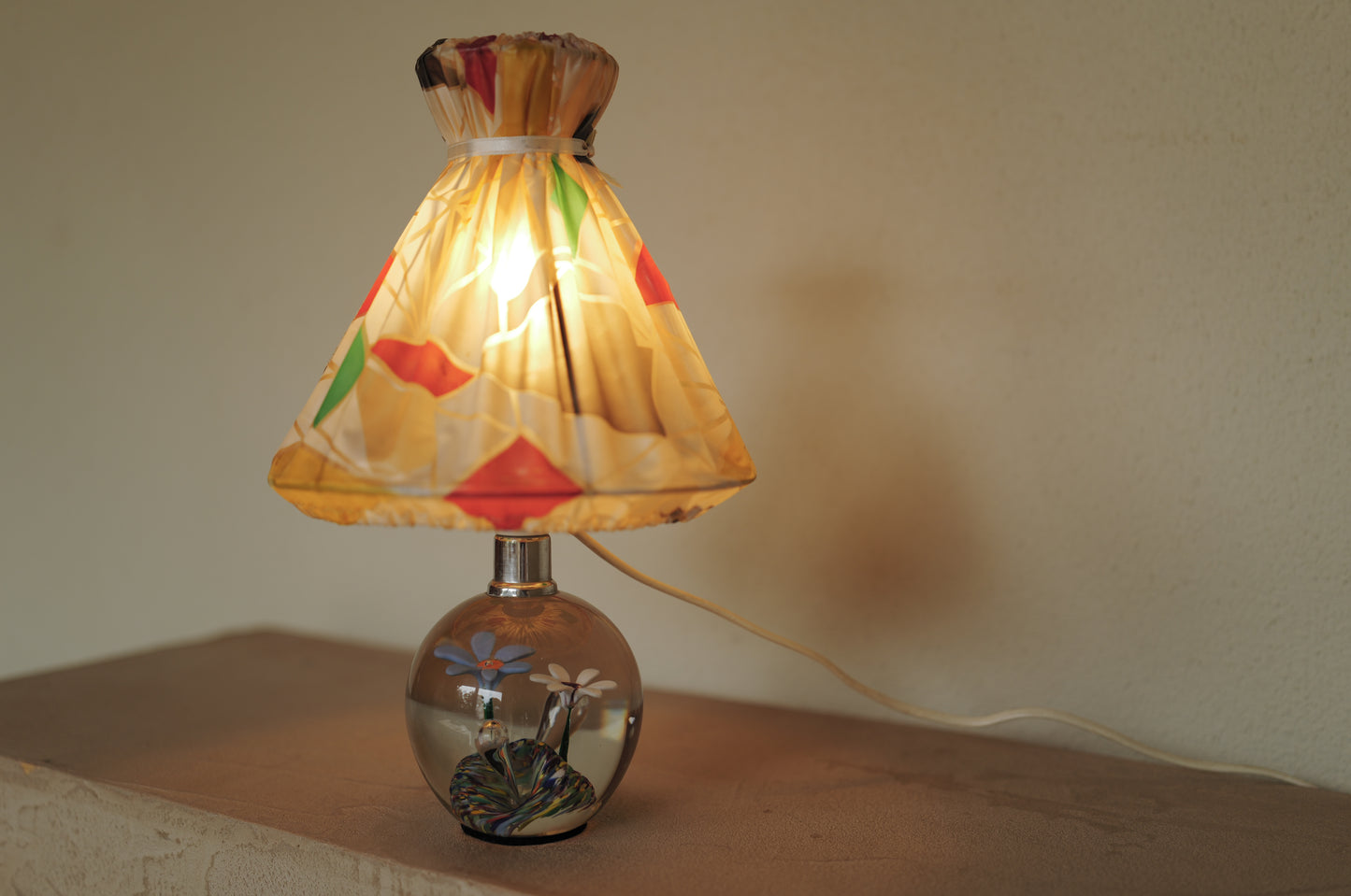 1960s glass table lamp