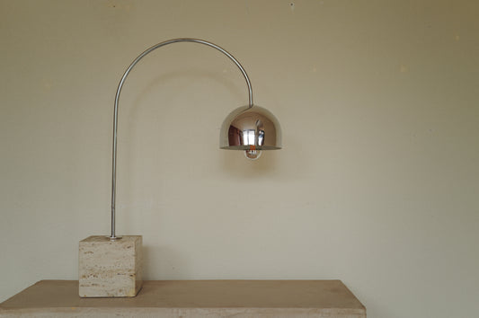 1970s Chrome Table Lamp  on Travertine
