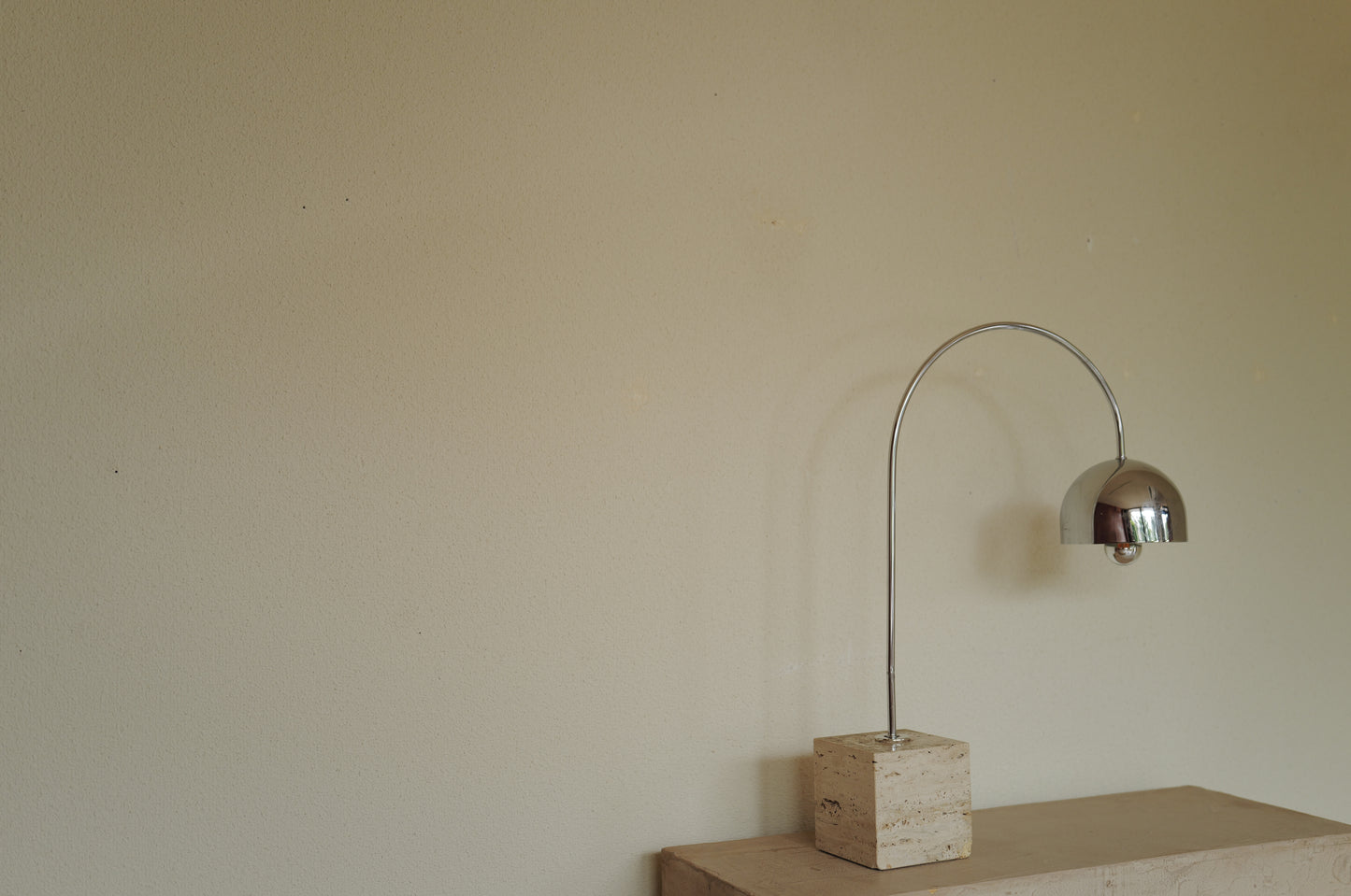 1970s Chrome Table Lamp  on Travertine