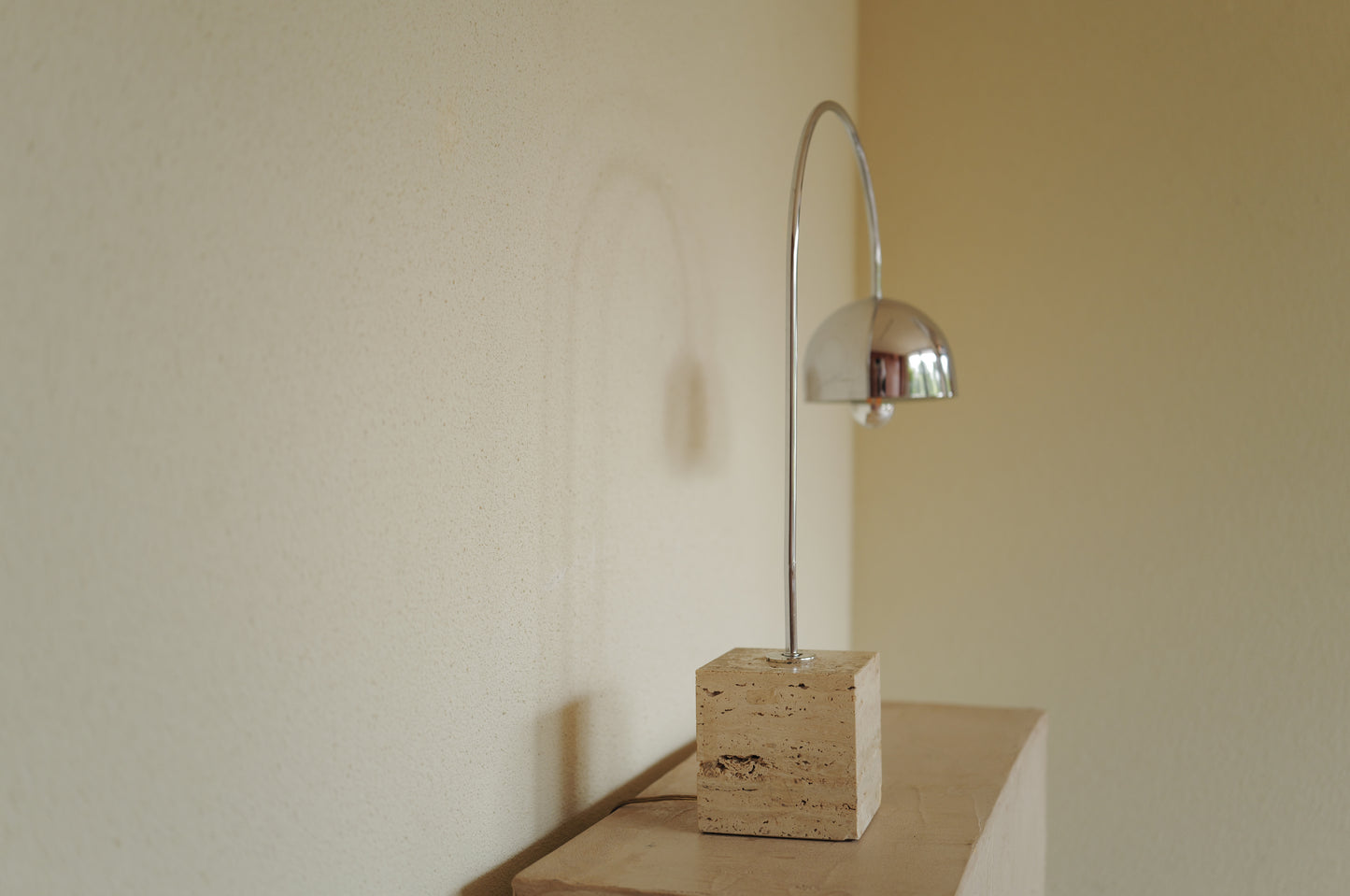 1970s Chrome Table Lamp  on Travertine
