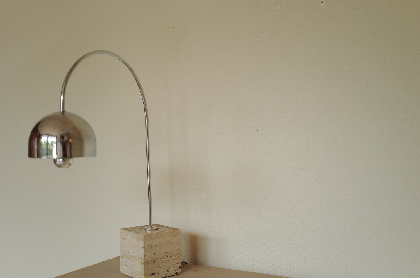 1970s Chrome Table Lamp  on Travertine