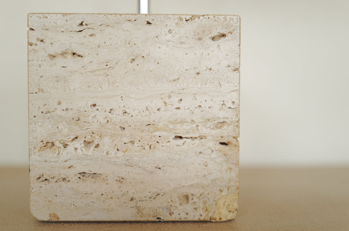 1970s Chrome Table Lamp  on Travertine