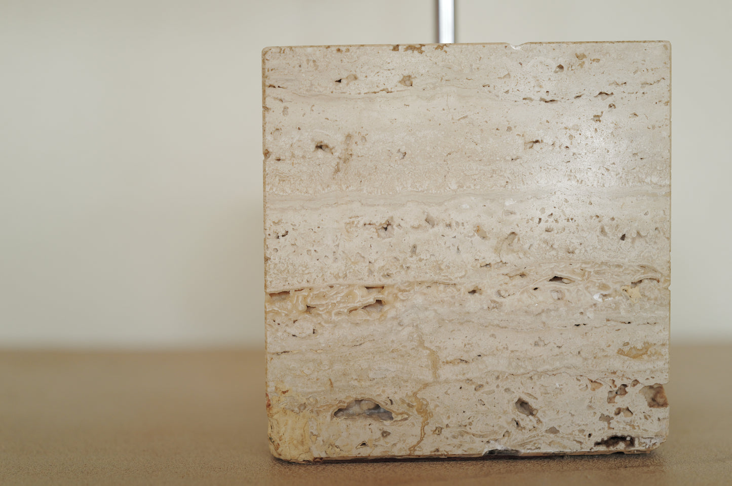 1970s Chrome Table Lamp  on Travertine