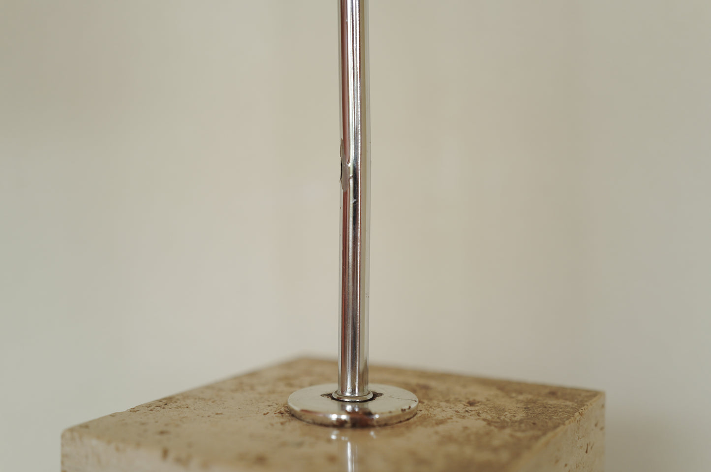 1970s Chrome Table Lamp  on Travertine