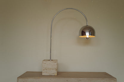 1970s Chrome Table Lamp  on Travertine