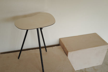 1960s  amoeba shape wood tripod  side table