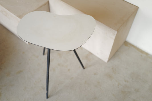 1960s  amoeba shape wood tripod  side table