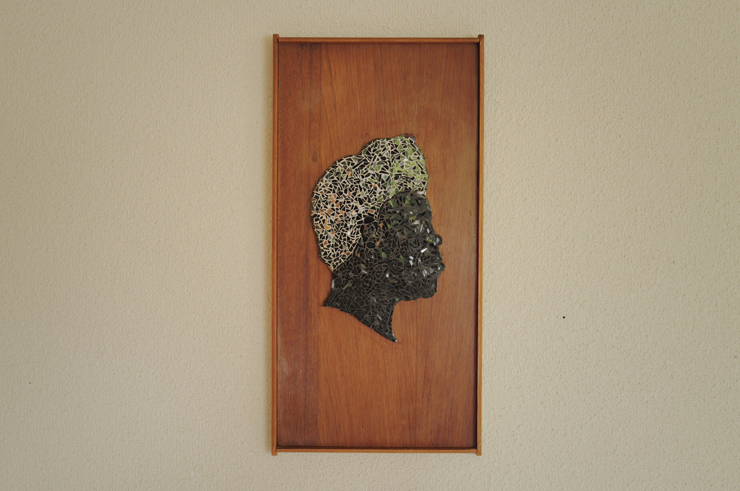 1960s Mosaic Wall Art on Teak Panel