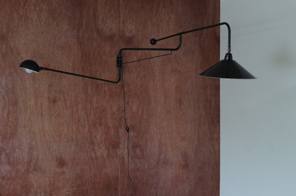 1960's French Double arm articulated wall lamp