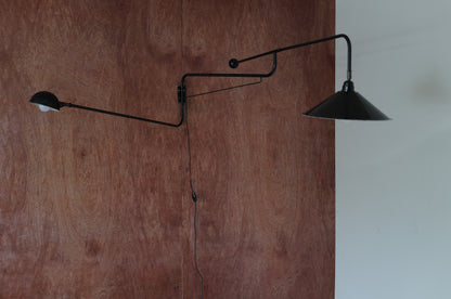 1960's French Double arm articulated wall lamp