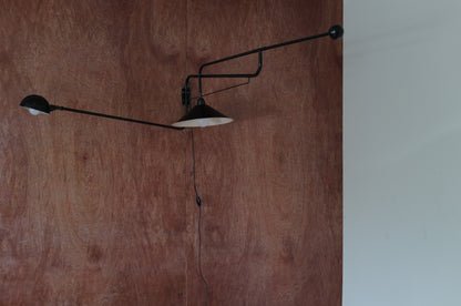 1960's French Double arm articulated wall lamp